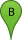 The letter B in a green waypoint marker The letter B in a green waypoint marker
