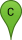 The letter C in a green waypoint marker The letter C in a green waypoint marker