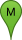The letter M in a green waypoint marker The letter M in a green waypoint marker