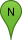 The letter N in a green waypoint marker The letter N in a green waypoint marker