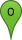 The letter O in a green waypoint marker The letter O in a green waypoint marker
