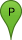 The letter P in a green waypoint marker The letter P in a green waypoint marker