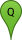 The letter Q in a green waypoint marker The letter Q in a green waypoint marker