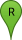 The letter R in a green waypoint marker The letter R in a green waypoint marker