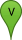 The letter V in a green waypoint marker The letter V in a green waypoint marker