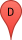 The letter D in a red waypoint marker The letter D in a red waypoint marker