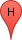 The letter H in a red waypoint marker The letter H in a red waypoint marker