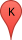 The letter K in a red waypoint marker The letter K in a red waypoint marker