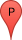 The letter P in a red waypoint marker The letter P in a red waypoint marker
