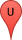 The letter U in a red waypoint marker The letter U in a red waypoint marker