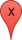 The letter X in a red waypoint marker The letter X in a red waypoint marker